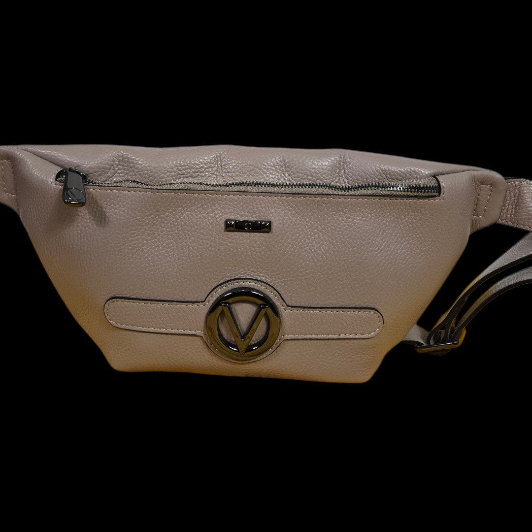 Mario Valentino Mickey Belt Bag Taupe Leather Crossbody Sling Adjustable Bum Waist Pouch Fanny Pack