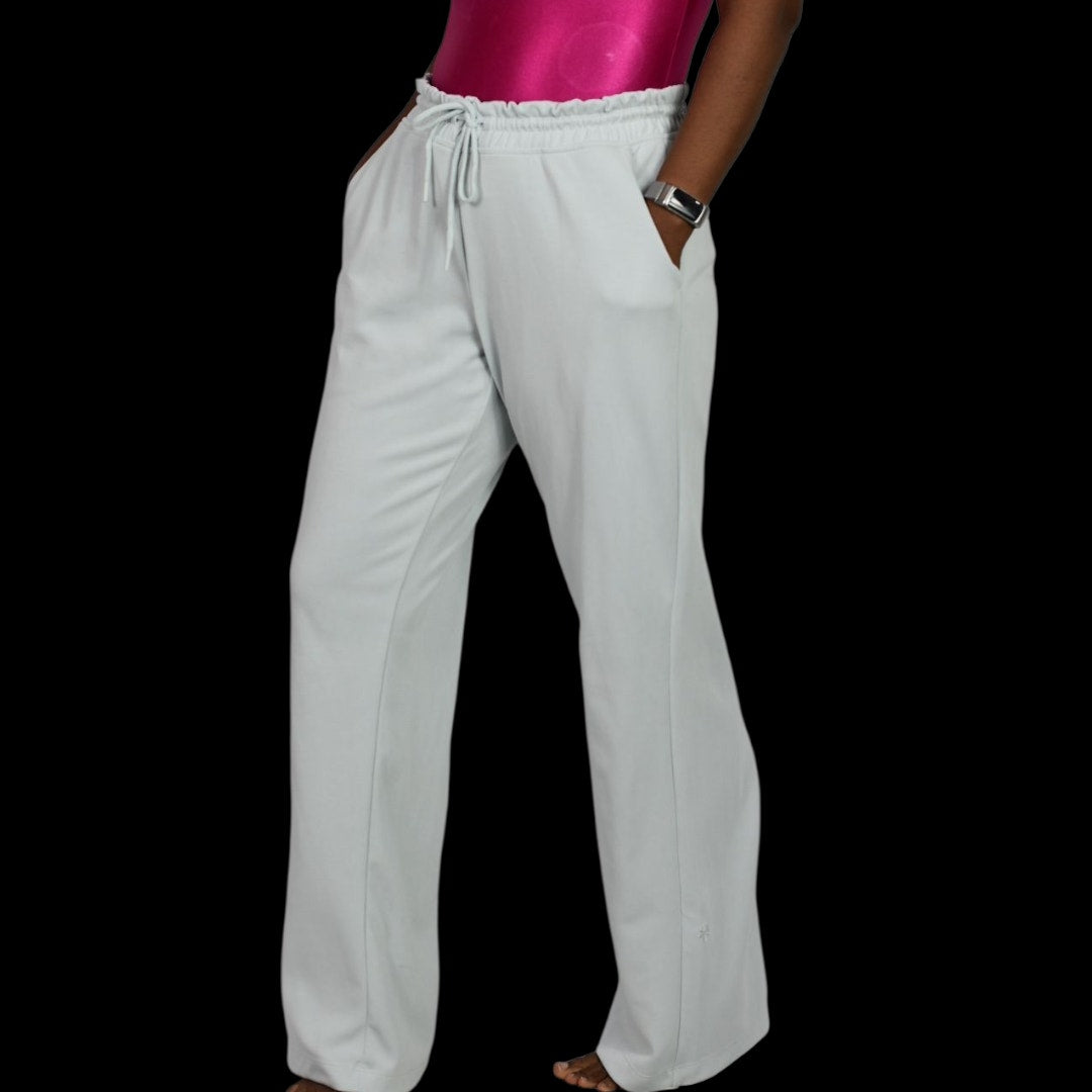 Athleta Seasoft Straight Pant Blue Pastel  Mid Rise Tencel Modal Athletic Pull On Drawstring Medium