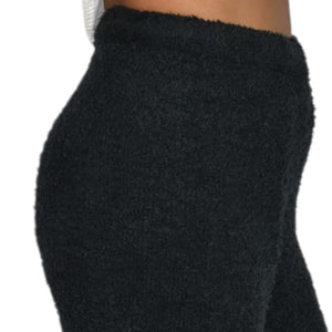 Skims Knit Joggers Black Cozy Pants Furry Fuzzy Plush Boucle Stretch Loungewear Small Medium