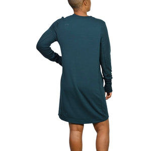 Athleta Coaster Luxe Sweatshirt Dress Green Pockets Pullover Tencel Jersey Medium