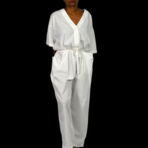 Free People Feels So Right Jumpsuit White One Piece Oversized Belted Casual Baggy Small