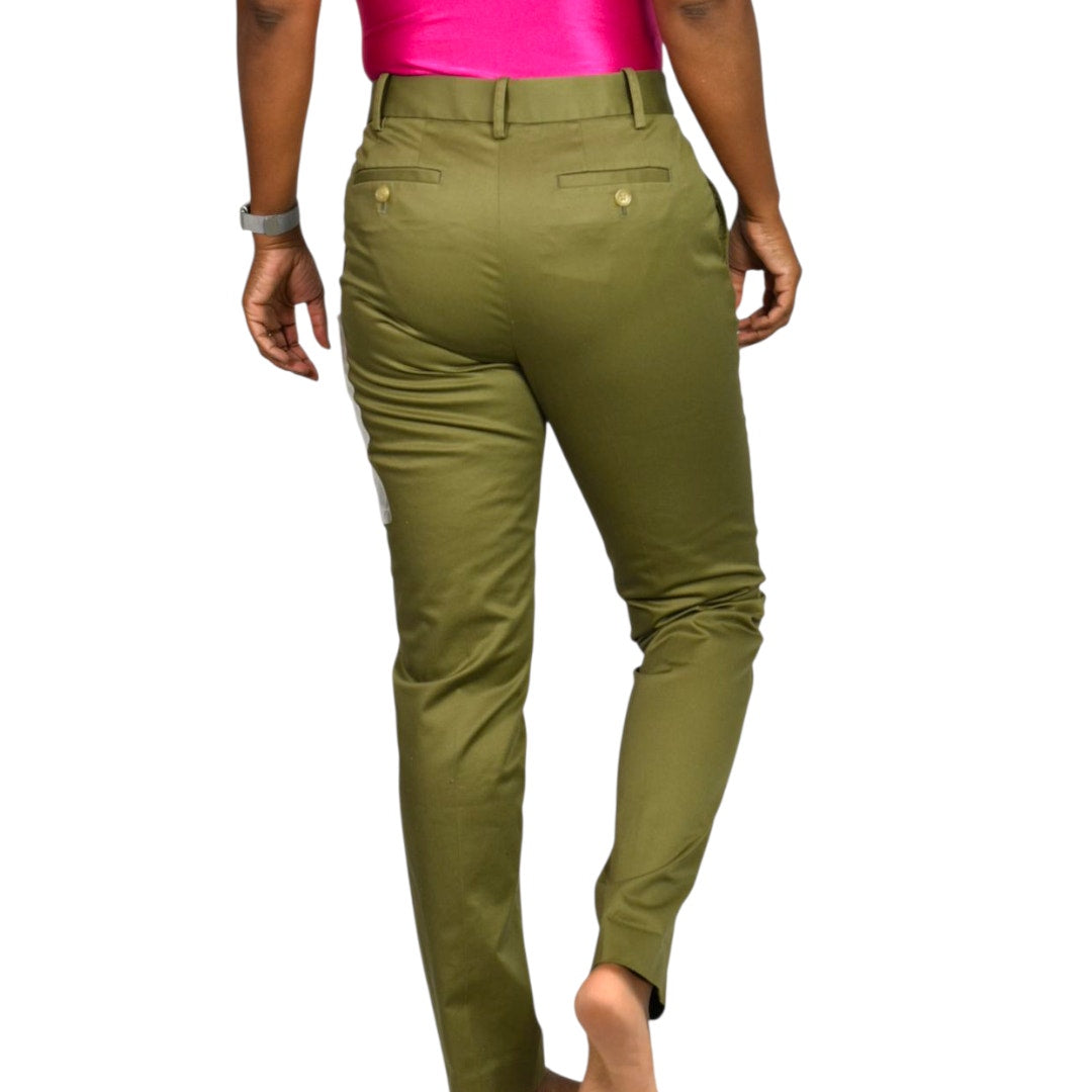 Brooks Brothers Advantage Chino Pants Green Olive Cotton Wrinkle Free Trousers Work Stretch Tapered Mid Rise 4