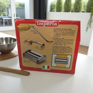 Imperia Tipo Lusso SP 150 Manual Pasta Maker Machine Made in Italy Heavy Duty Duplex Cutter Chrome