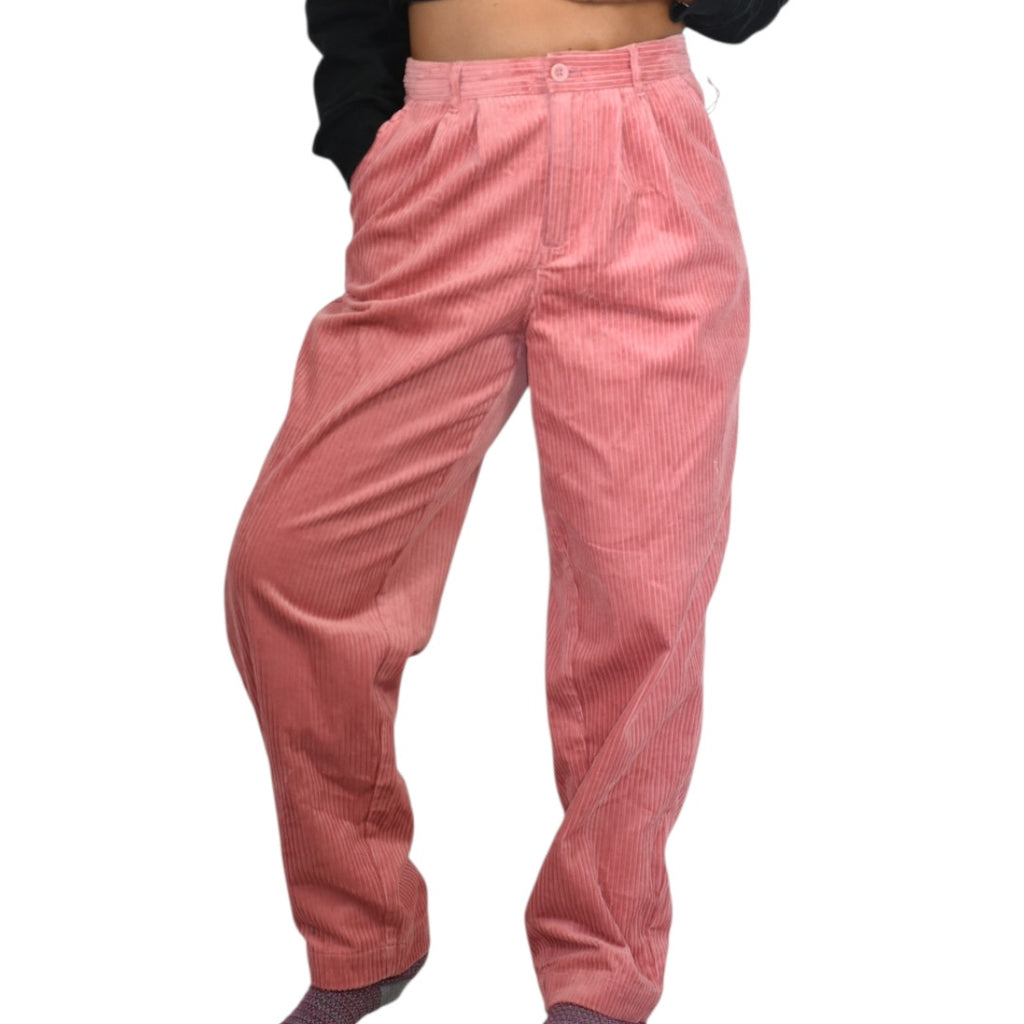 Rowing Blazers x Target Corduroy Pants Pink Mauve Dusty Rose Pleated Pleated High Waist Tapered Wale Cord 6