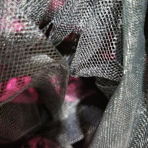 Vintage Scott McClintock Damask Skirt Purple Magenta Taffeta Crinoline Black Maxi Dressy 4