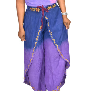 Vintage Fashion Terminal Wrap Pants Purple Tie Dye Blue Tulip Harem Hammer Genie One Size
