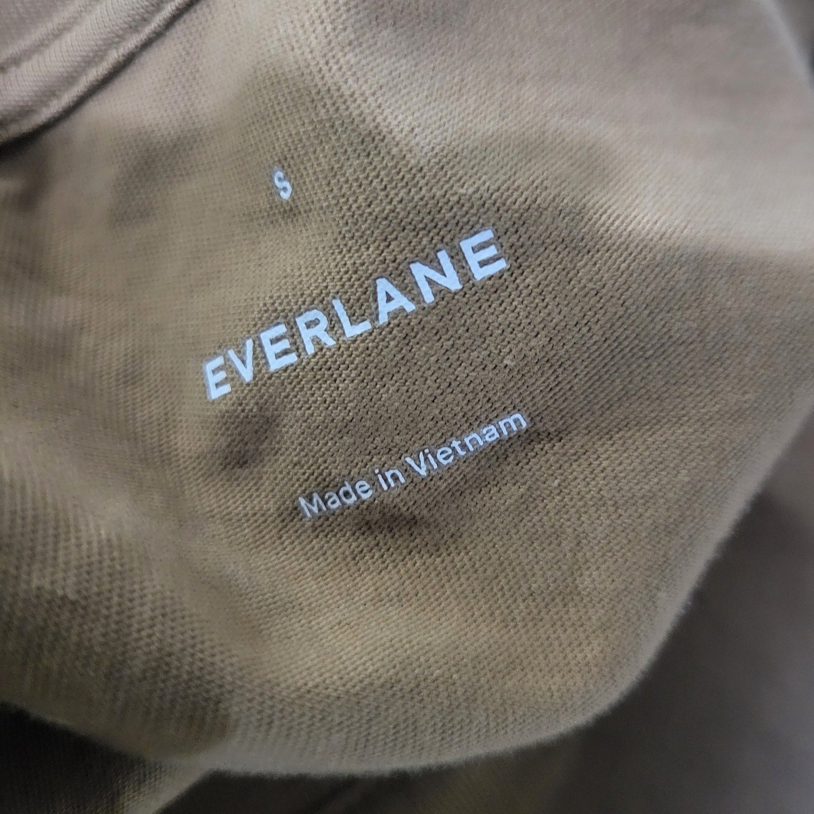 Everlane Cotton T Shirt Dress Tan Khaki Organic Crew Tee Short Sleeve Mini Classic Relaxed Small