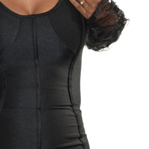 Lips Inc USA Jumpsuit Black Mesh Sheer Chiffon Puff Long Sleeve Bustier Bodysuit Small
