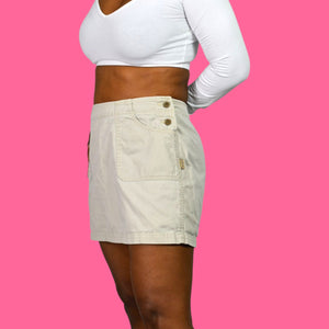 Vintage Guess Cargo Skirt Tan Beige Khaki Mini 90s Low Rise Straight Logo Cotton Utility 10