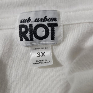 Sub Urban Riot Rogue Tee White Poly Cotton Loose T Shirt Crew Short Sleeve Plus Size 3X