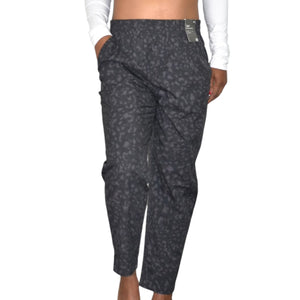 Gap Runaround Ankle Pants Black Leopard Tapered Pull On Elastic Lightweight Stretchy Casual Travel Medium