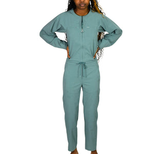 Lululemon Ventlight Zippered Jumpsuit Green Tidewater Teal Stretch Ankle Long Sleeve 0
