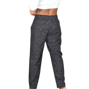 Gap Runaround Ankle Pants Black Leopard Tapered Pull On Elastic Lightweight Stretchy Casual Travel Medium
