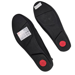 FitFlop Allegro Crush Back Loafer Flats Black Leather Moccasins Dynamicush Comfort 9