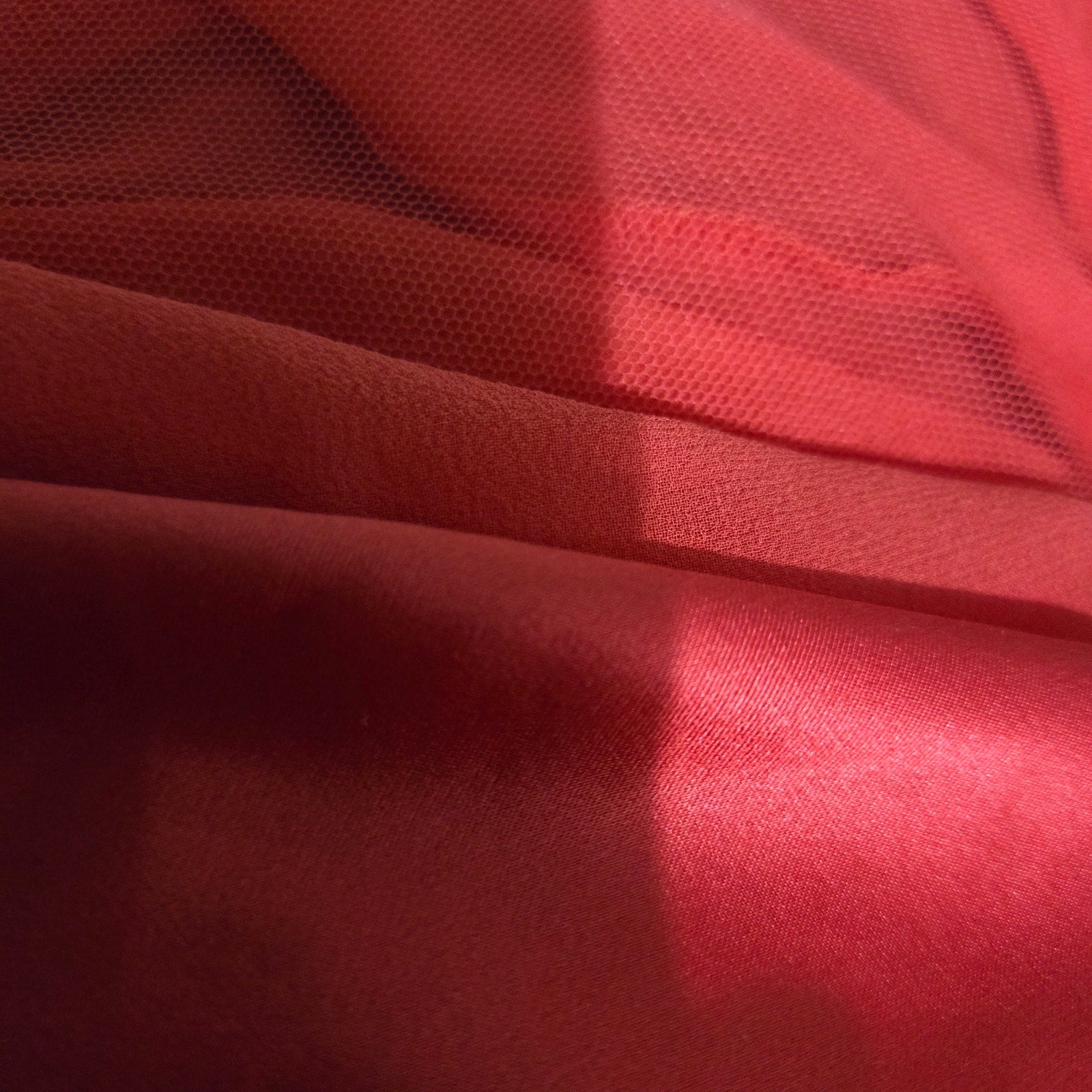 Victorias Secret Red Silk Nightgown Satin Sheer Tulle Chiffon Long Maxi Slip XS