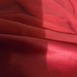 Victorias Secret Red Silk Nightgown Satin Sheer Tulle Chiffon Long Maxi Slip XS