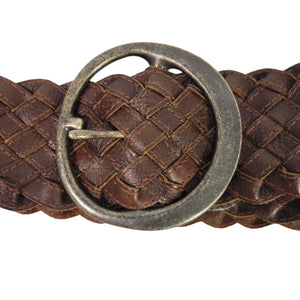 Banana Republic Wide Braided Leather Belt Brown Vintage Classic Woven Waist Size XS