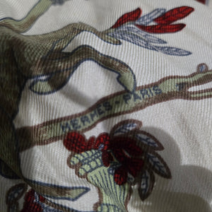 Vintage Hermes Alphabet Polo Top Beige Print Silk Cashmere Scarf Knit Logo Carre 90 Annie Faivre Small