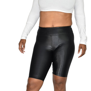 Koral Densonic Bike Shorts Black High Rise Activewear Training Shiny Shimmer Stretch Lycra Medium