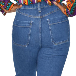Joes The Kate Jeans Blue High Rise Wide Leg Retro Medium Wash Stretch Denim Impressive Trouser 26