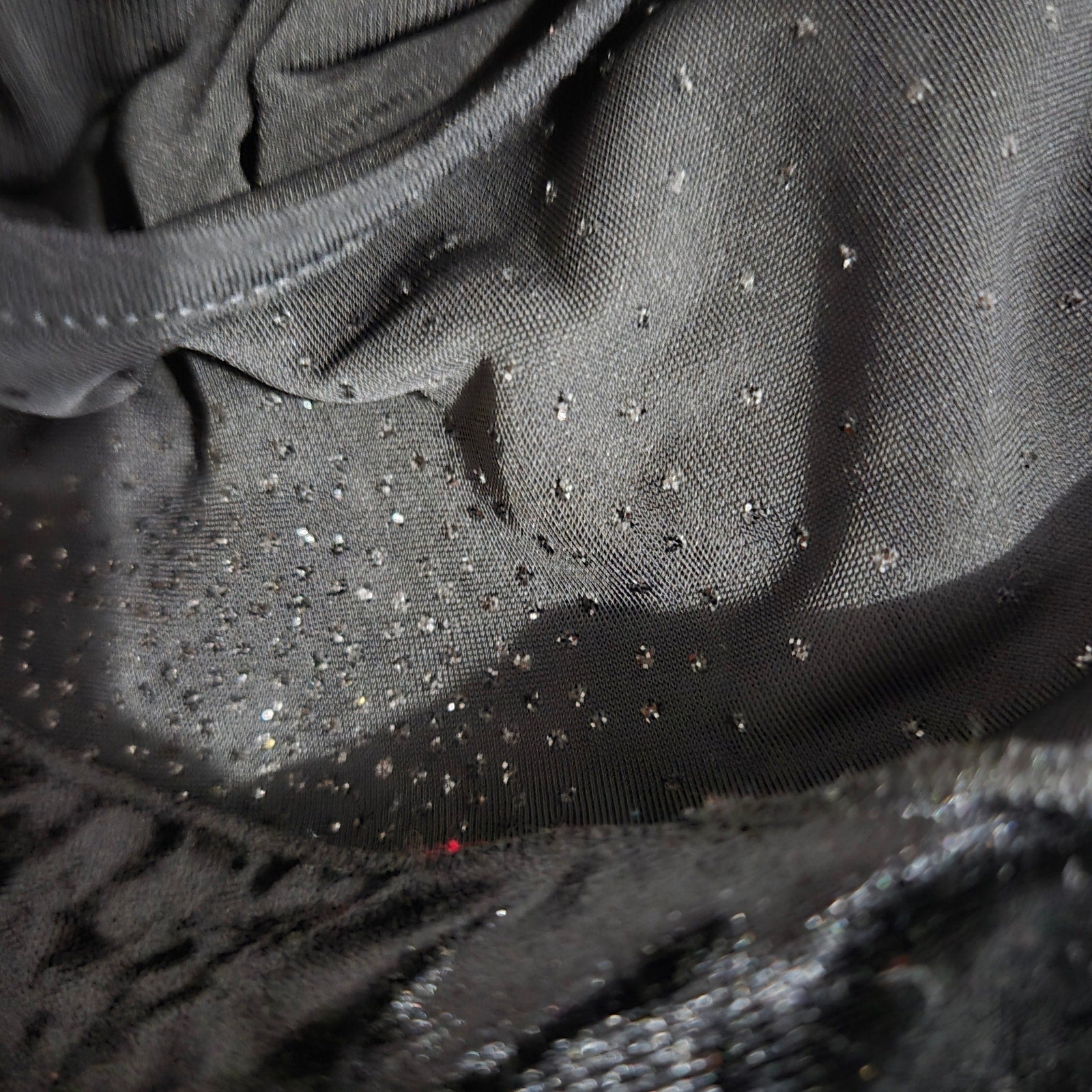 Vintage Ludmilla Paris Bell Sleeve Top Black Velvet Sparkle Y2K France Patchwork Small