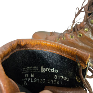 Vintage Laredo Leather Roper Boots Brown Ankle Lace Up Kiltie Granny Equestrian Prairie Western  9