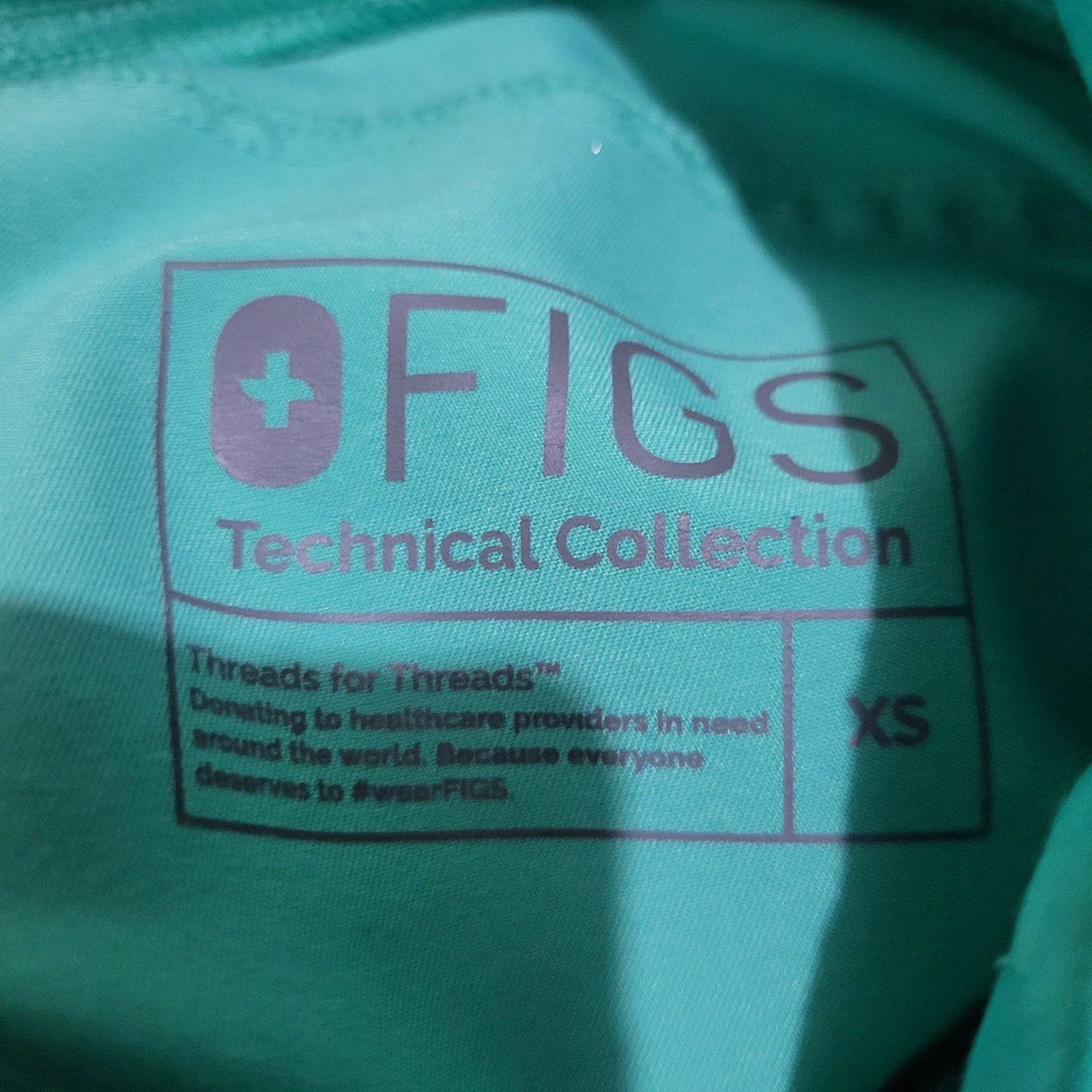 FIGS Kade Cargo Scrubs Pants Aqua Blue Straight Slim Fit Pockets Ankle Slits XS