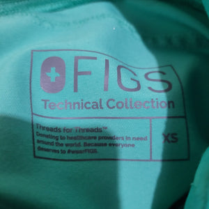 FIGS Kade Cargo Scrubs Pants Aqua Blue Straight Slim Fit Pockets Ankle Slits XS