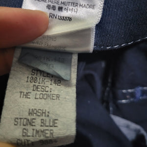 Mother The Looker Jeans Blue Denim Shimmer Glimmer Skinny Low Rise Stretch Sparkle 26