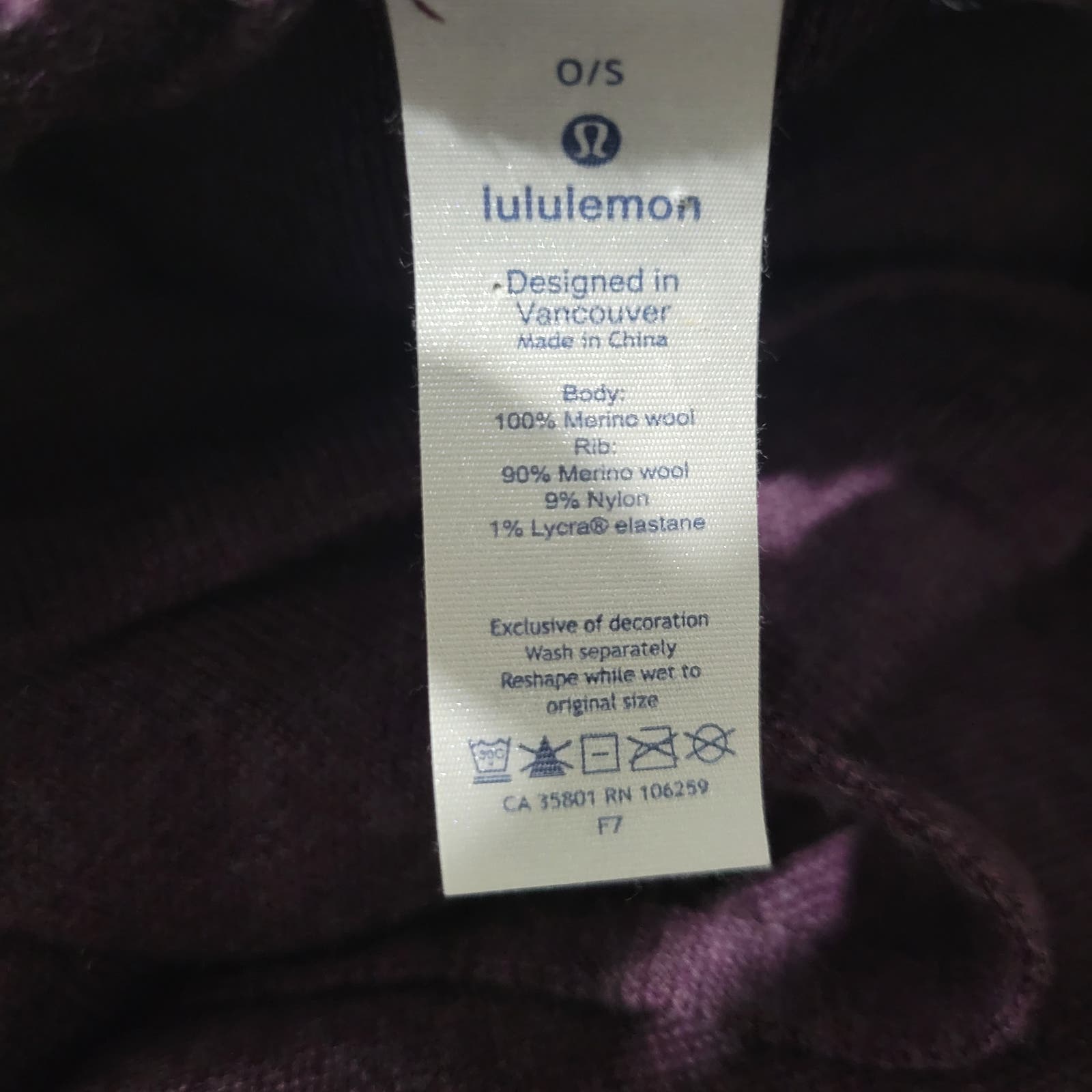 Lululemon All In A Day Poncho Purple Heathered Hooded Sweater Knit Kangaroo Pocket One Size