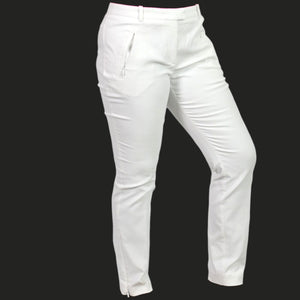 BOSS Hugo Boss Anaita Trousers White Cropped Slim Fit Pants Zip Hem High Rise Dress Classic 6