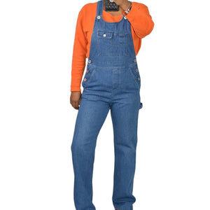 APC Arizona Bib Overalls Blue Denim Dungarees Cotton Jumpsuit Carpenter Medium Wash Straight Leg 34 XS