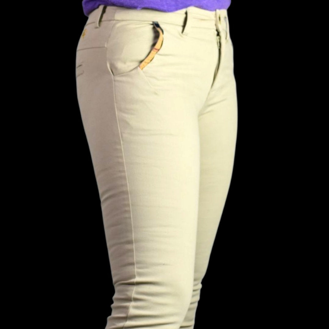 Burberry Khaki Pants Tan Nova Check Chino Cuff Tapered Ankle Cropped Low Rise 26