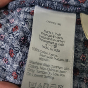 Madewell Tie Back Peplum Top Blue Campden Daisies Floral Ditsy Micro Print Blouse Pullover Prairie Small