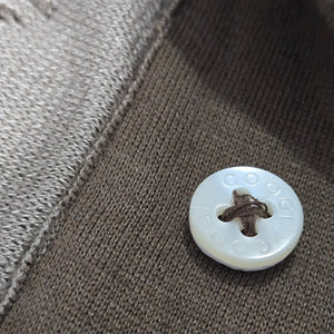 Vintage Coogi Knit Polo Shirt Brown Neutral Textured Logo Spellout Y2K Henley Cotton Textured XXXL