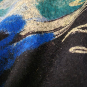 Ali Miles Abstract Art Cowl Neck Tunic Multicolor Black Print Sweater Top Lagenlook Plus 2X