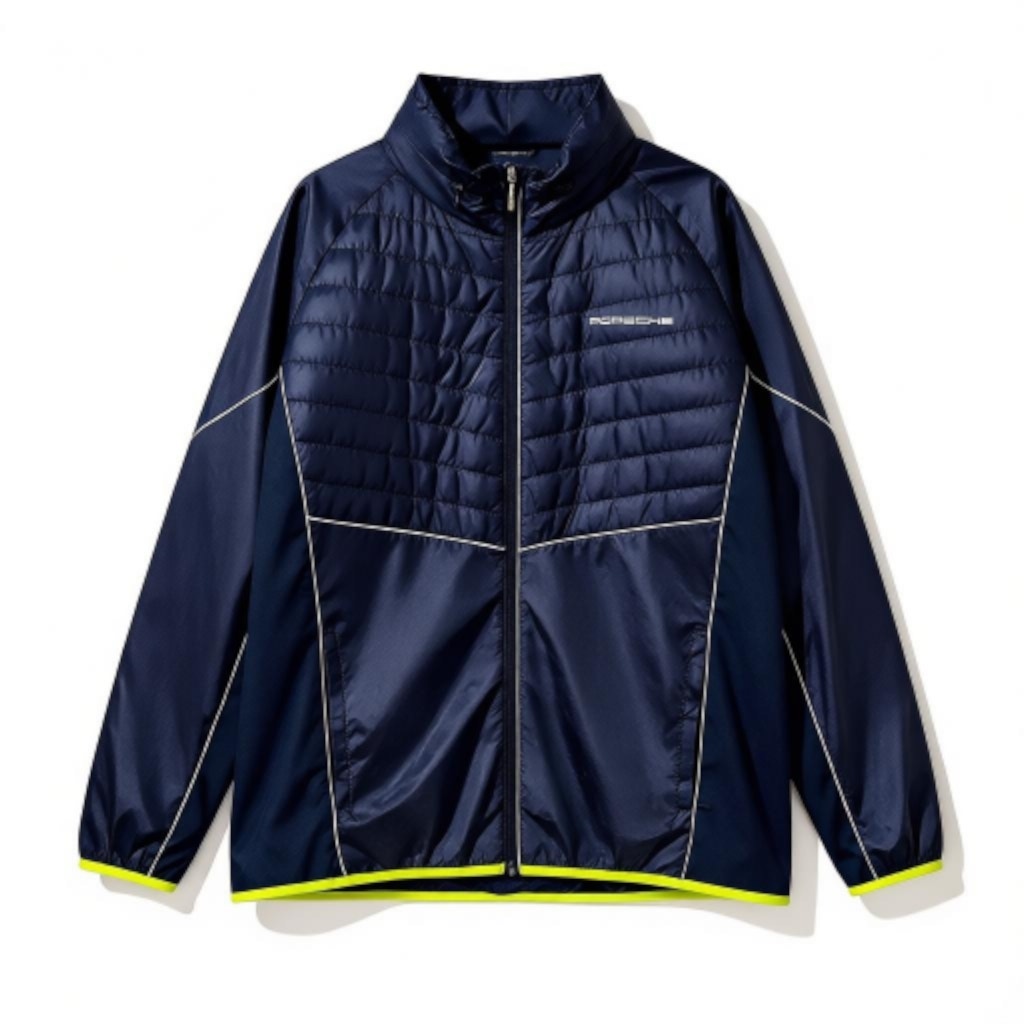 Porsche Drivers Selection Padded Windbreaker Jacket Blue Techwear Waterproof Large Mens