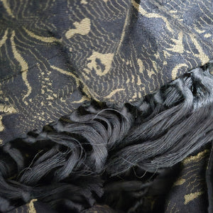 Billy Reid Juniper Jacquard Kaftan Dress Blue Floral Long Oversized Patio Muumuu Caftan Fringe Medium Large M L