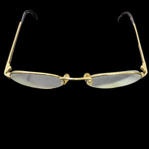 Vintage Christian Dior Metal Wire Frame Glasses Gold Tortoiseshell Oval Logo 2954 Eyeglasses Rx 51 20 130