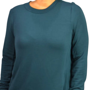 Athleta Coaster Luxe Sweatshirt Dress Green Pockets Pullover Tencel Jersey Medium