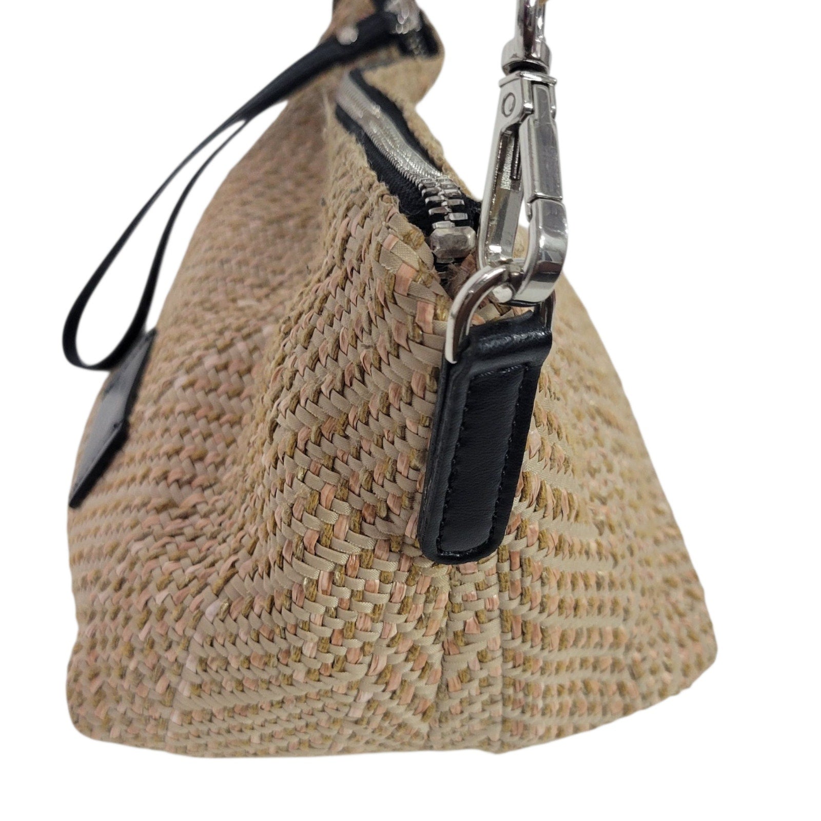 Gianni Chiarini Firenze Straw Bag Tan Woven Shoulder Slouchy Hobo Raffia Leather