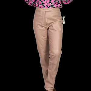 Vintage Wilsons Maxima Leather Pants Pink Blush Straight High Waist Deadstock 28 6