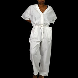 Free People Feels So Right Jumpsuit White One Piece Oversized Belted Casual Baggy Small