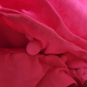 Zara Frilly Dress Pink Bright Hot Fuchsia Midi Tiered Romantic Girly Ruffle Neck Large
