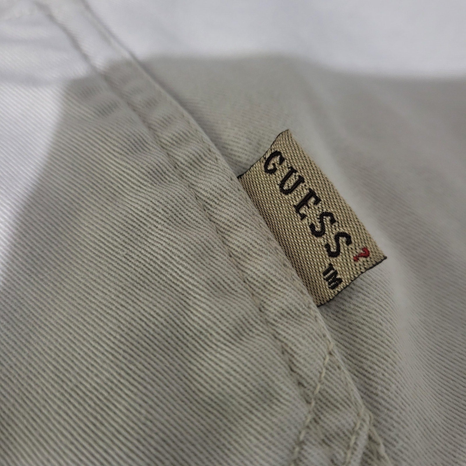 Vintage Guess Cargo Skirt Tan Beige Khaki Mini 90s Low Rise Straight Logo Cotton Utility 10