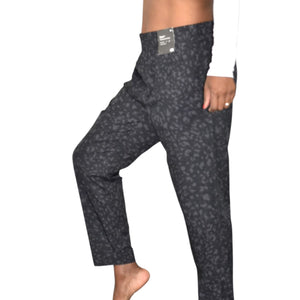 Gap Runaround Ankle Pants Black Leopard Tapered Pull On Elastic Lightweight Stretchy Casual Travel Medium