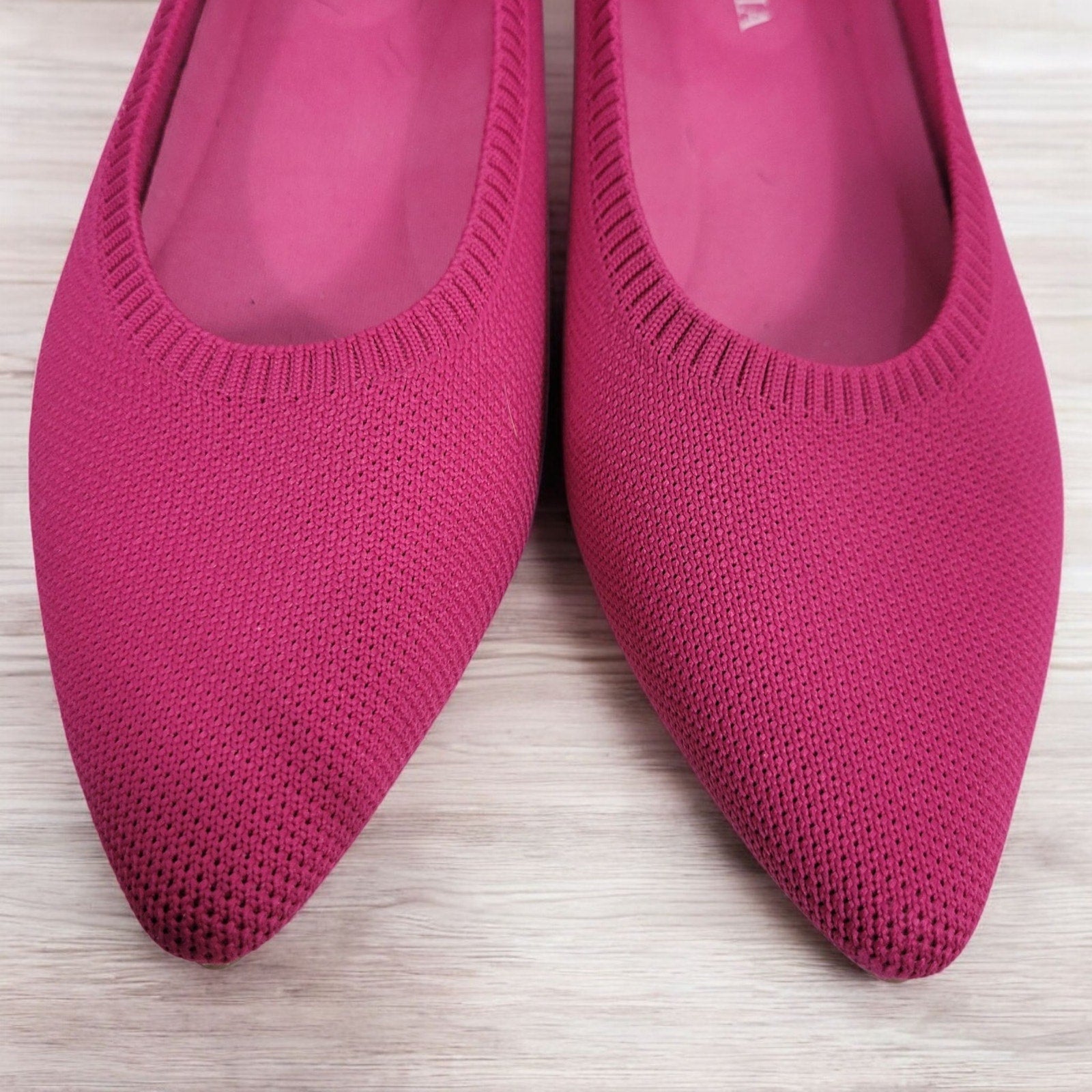 Vivaia Aria 5 Flats Pink Pitaya Pointed Toe Ballet Knit Slip On Shoe Washable 38