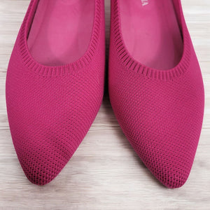 Vivaia Aria 5 Flats Pink Pitaya Pointed Toe Ballet Knit Slip On Shoe Washable 38