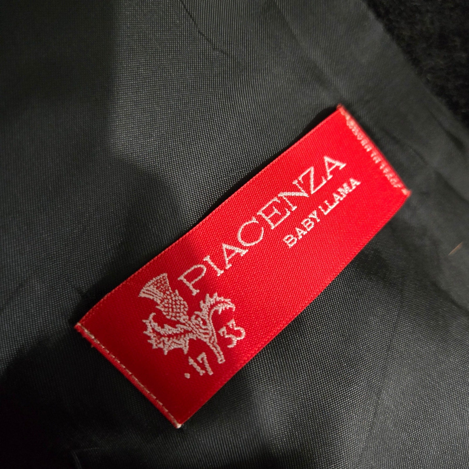 Cinzia Rocca Llama Faux Fur Coat Black Long Maxi Coat Side Slits Luxury Piacenza Wool Blend 2