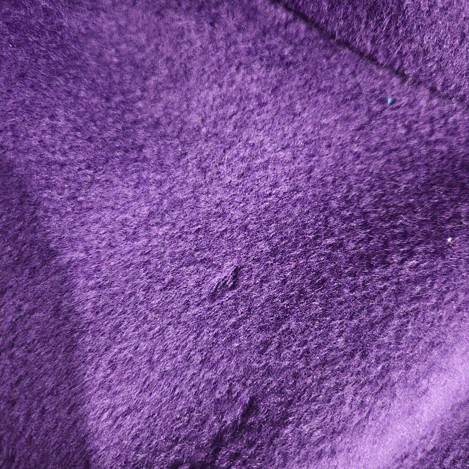 Vintage Purple Maxi Coat 90s Zip Felted Wool Blend Oversized Leather Trim Long Large OSFM